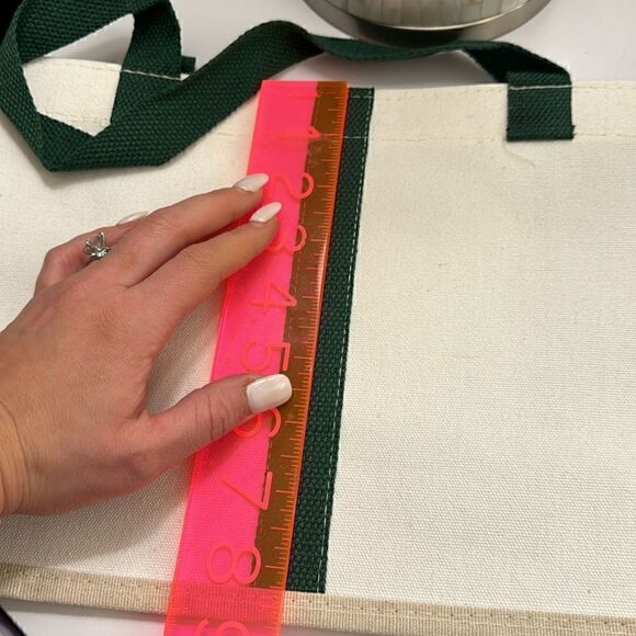 NWT- Green Canvas Mini Tote Bag Size Small Hangbag - Picture 8 of 8